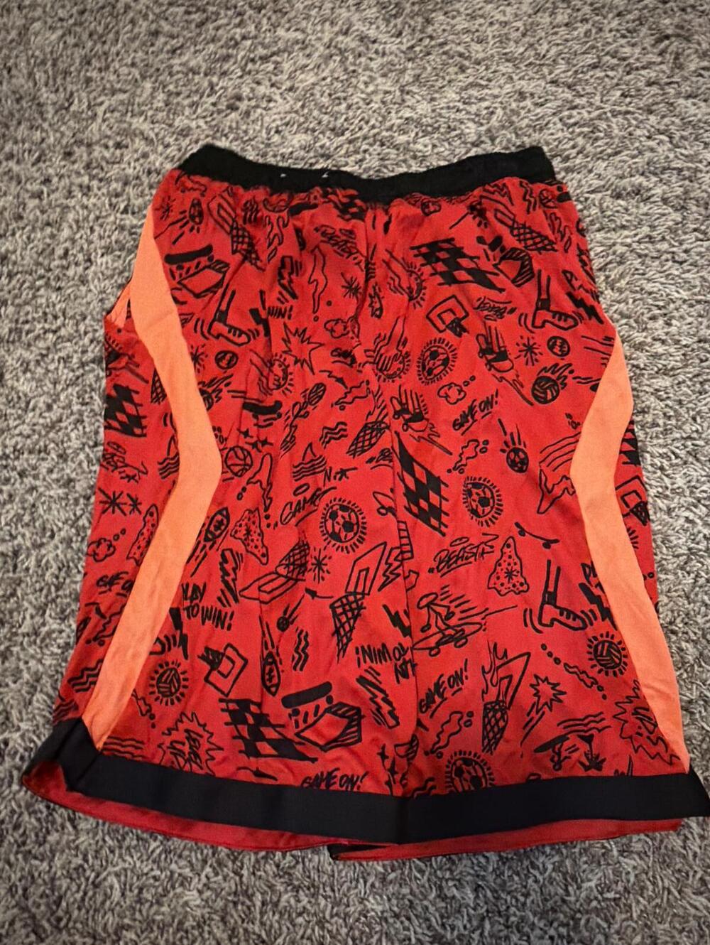 Tek Gear Boys XL Red Black Athletic Shorts XL 18/20 - Picture 3 of 3